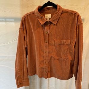 AE Corduroy Crop Button Up